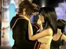 Squall and Rinoa dance with each other at the military ball