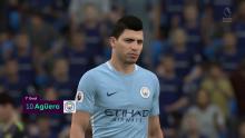 Sergio Aguero looking at the camera after scoring a goal