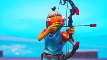 Fish stick holds a bow confused.