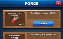 Use Forge to craft battle items