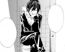 Yato can't seem to be taken seriously when sitting in a cramped bathroom stall