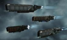 Light industrial haulers hailing from Caldari space are flying together, hoping to increase the odds of survival