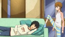 Shizuku waking Haru up
