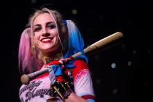 An amazing detailed cosplayer as Harley Quinn