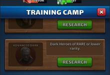 Use your training camp to get new heroes!
