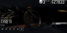 This shows an image of Tyre upgrading in days gone by the mechanic menu