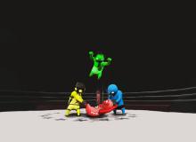 In this game you will mostly be throwing your friends around with moves that almost look like real wrestling moves