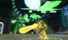 Hal Jordan and Sinestro battle once and for all to determine which Light Lantern is stronger: Green or Yellow. Will it be Green's Light helicopter or Yellow's Light chainsaw?
