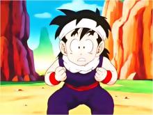 In further emulation of his martial arts teacher, Gohan wears clothing similar to Piccolo's own when fighting the Saiyans. Clothes apparently don't make the man, though, as Gohan nonetheless chooses to spend most of the battle hiding and cowering.