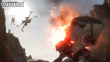 Rebel pilot destroys an Imperial vehicle
