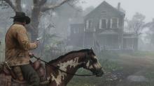 A creepy scenery of a haunted-looking house that draws Arthur's attention.