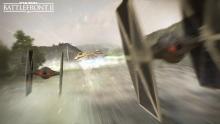 Imperial TIE Fighters are in pursuit of the Millennium Falcon