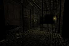 One of the many dark hallways in the map.