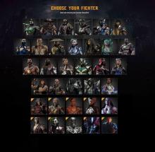 Shown here is the large array of playable characters including DLC for MK 11. Who will you choose?