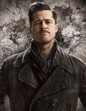 Watch Brad Pitt as Lt. Aldo Raine, banding Jewish soldiers to commit violent acts against the Nazi's!