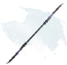 Long Javelin with lightning shaped spikes at either end