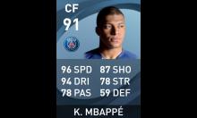 Kylian Mbappe's Player Card 