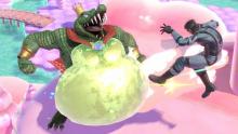 K. Rool uses his counter on Snake