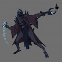 An artistic rendition of the Xorhasian Mage that specializes in the power of dunamancy.