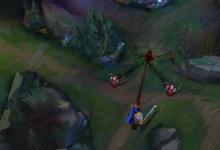 Fiddlesticks using multiple targets to heal up in his jungle, including an enemy champion.