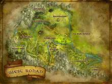 A map of West Rohan, which includes Helm's Deep.