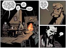 Hellboy talks with others about supernatural business.