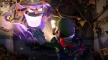 Luigi is facing down a ghost in the third mansion game