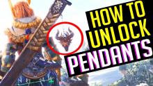 Unlock  all the pendants in Monster Hunter: World. Awww mannn they're so cool.