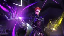 Moira's victory pose shows her dual healing and damage dealing powers