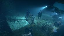 Digital compositing shows you how the Titanic wreck looked before it sank.