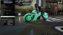 A motorbike inspired by the ones seen in the Tron movies.
