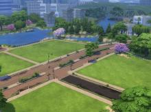 The Sims 4 world of Newcrest, available in the base game.