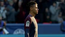 Neymar shown in side angle while sun is shining at him