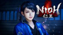 A Nioh promotional image showing a character based on Japanese actress Emi Takei.