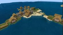This is a huge ocean seed with a long village sprawling through it