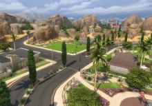A picture of the Sims 4 world of Oasis Springs.