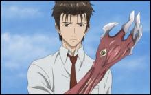 The main protagonist and the parasite in his arm