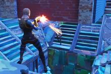 Player fires enemy as they come up the port-a-fort.