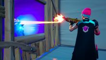 A player is seen practicing their shotgun aim, on bots in creative.