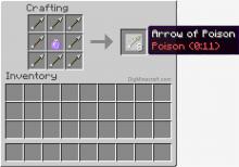 A visual guide for crafting arrows of poison.