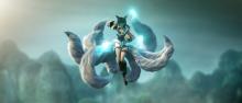 Ahri uses her magic to fight for her life.