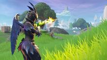 A fortnite skin opens fire to start a fight.