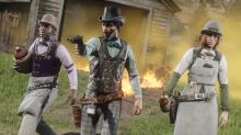 A posse of Moonshiners walks away after sabotaging a rival group of 'shiners.