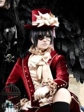 Ciel poses in his red suit