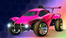 A pink Octane representing it's colors with some rainbow wheels!