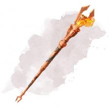 A long staff with an eteranl flame at the top