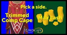 Jagex asks Twitter follows a would-you-rather: have the trimmed completionist cape, or the max cash stack?