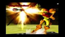 The star of the Metroid series fires a missile after completing Classic Mode.