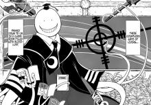 Koro Sensei doesn't let his students' assassination attempts interfere with the lesson.