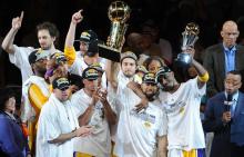 2010 Lakers Championship trophy ceremony